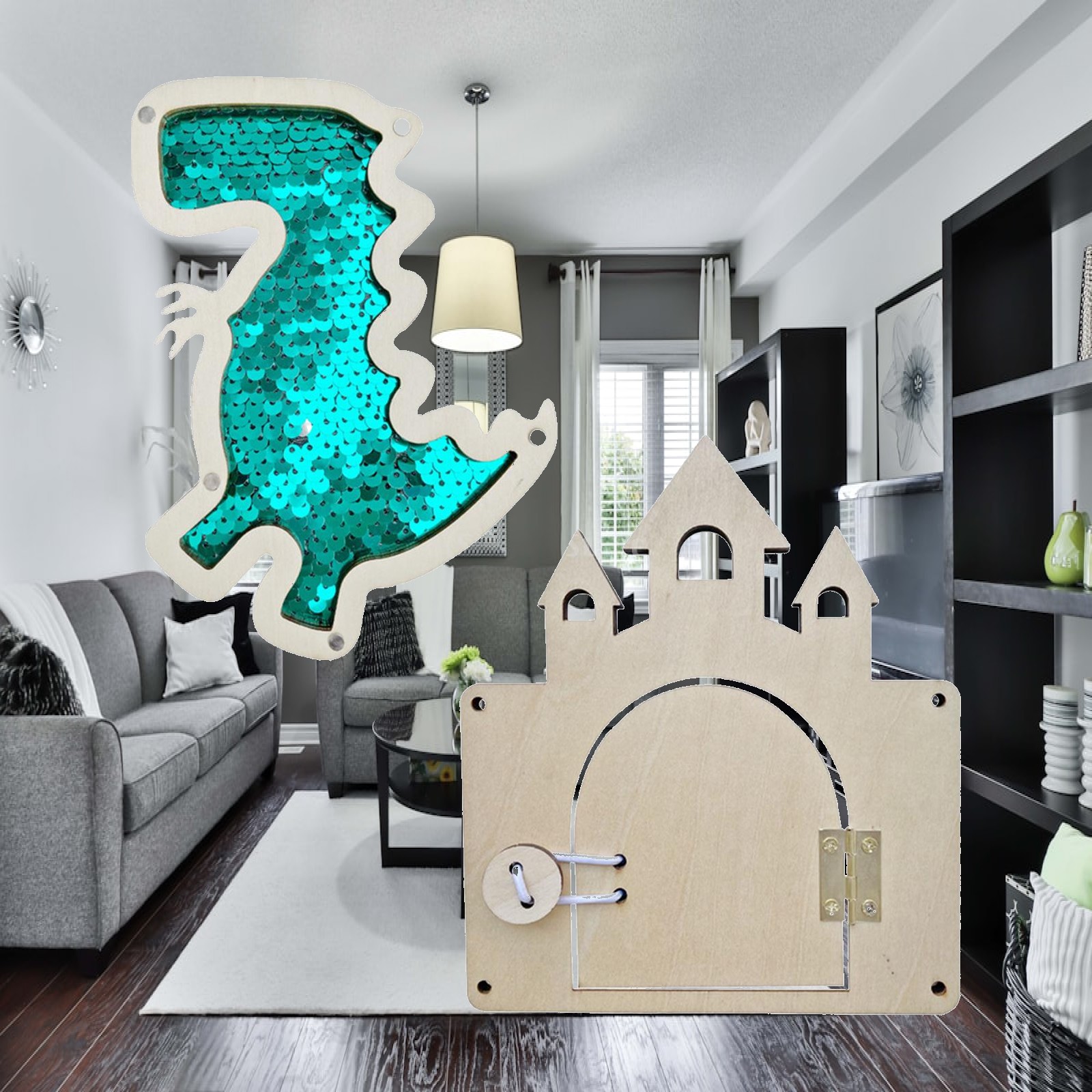 Montessori Wooden Busy Board Toddler - Bagian-bagian DIY untuk membuat papan aktivitas
