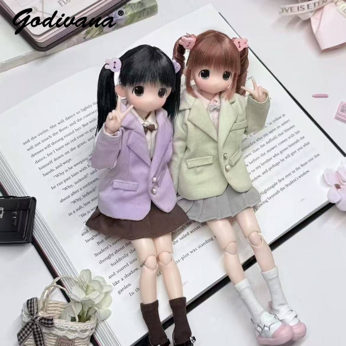 Bjd Doll 1 6 Full Set With Clothes - Pakaian Boneka Blythe/OB22/24/azone, Setelan Blazer dan