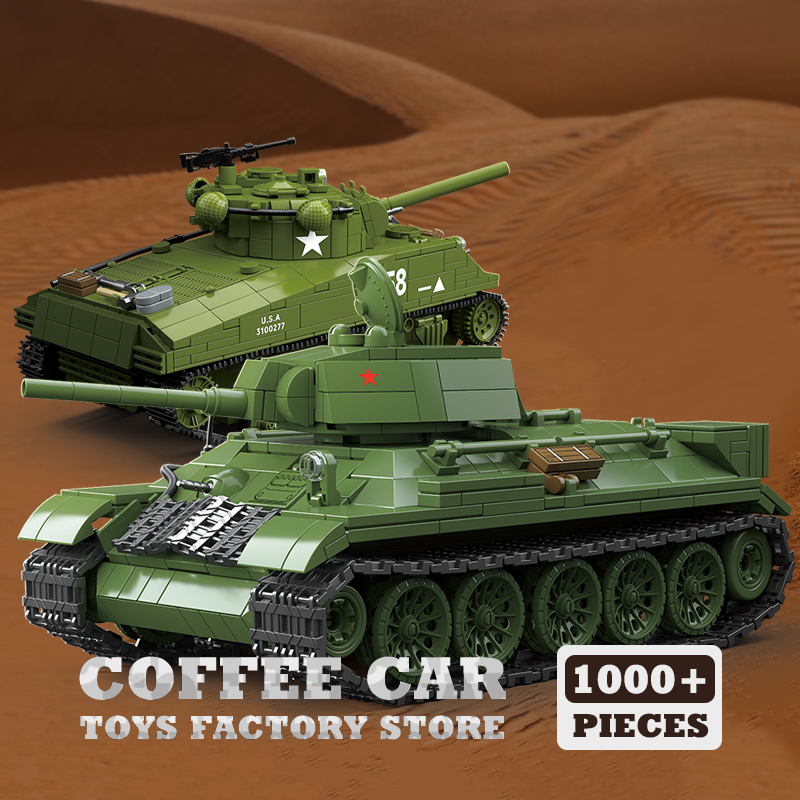 Lego Compatible Military Tank - M4A3 Blok Bangunan Tank Sedang T34/76