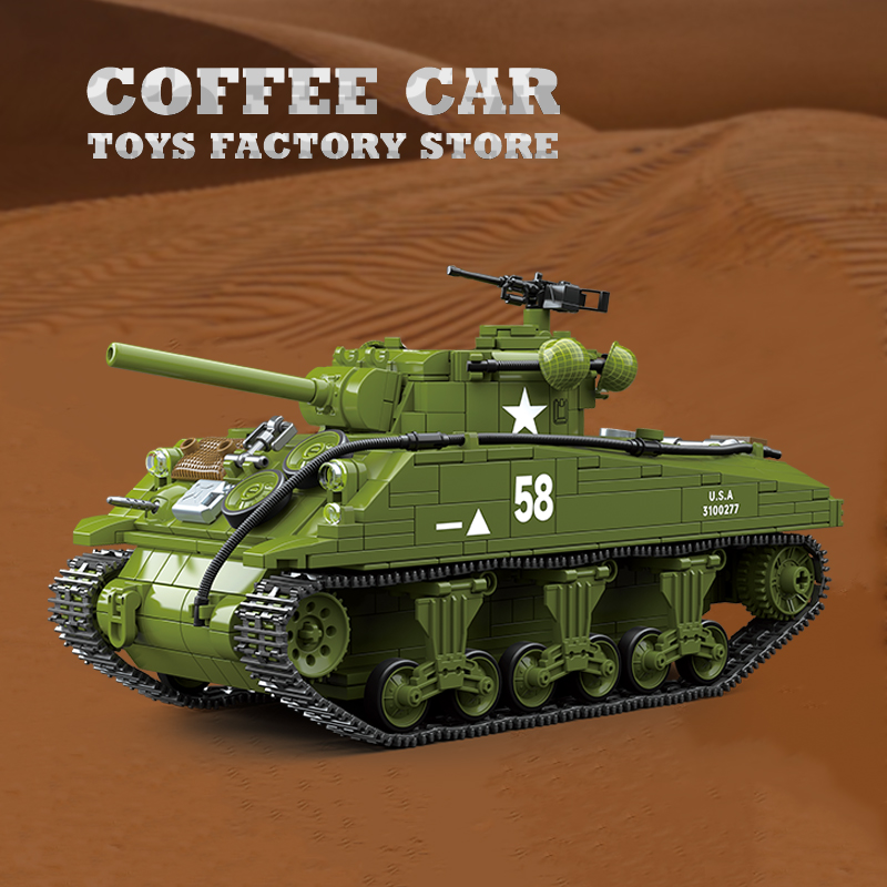 M4A3 Blok Bangunan Tank Sedang - Lego Compatible Military Tank ulasan dan harga